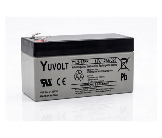 Baterie - YUVOLT Y1.2-12FR (12V; 1,2Ah; faston F1-4,7mm; životnost 3-5let)