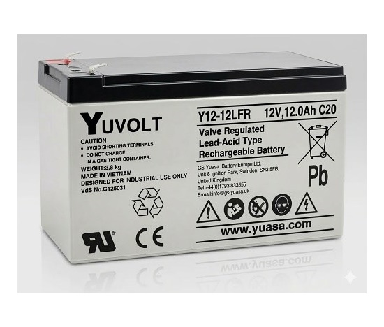 Baterie - YUVOLT Y12-12FR (12V; 12Ah; faston F2-6,3mm; životnost 3-5let)