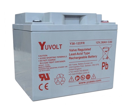 Baterie - YUVOLT Y38-12FR (12V; 38Ah; závit M5; životnost 3-5let)