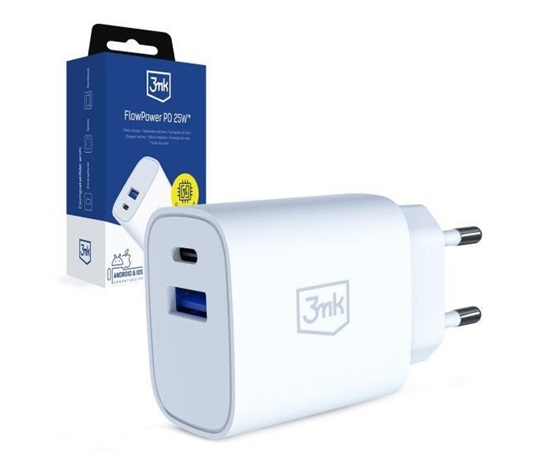 3mk FlowPower 25W 1A1C PD QC4+ White