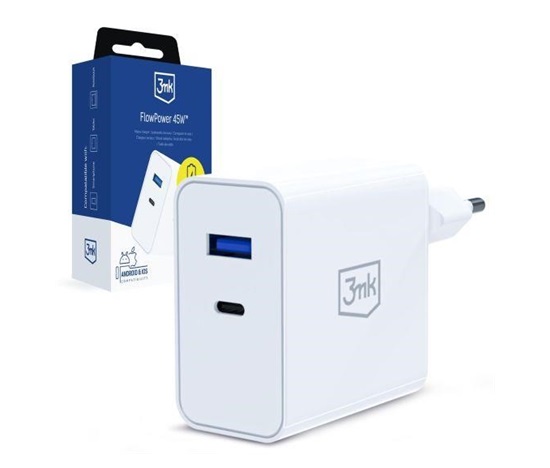 3mk FlowPower 45W 1A1C PD3.0 QC4+ White