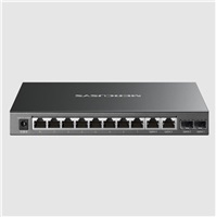 MERCUSYS switch MS112GMP (8xGbE,2xGbE,2xSFP,8xPoE+,110W,fanless)