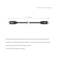 Club3D Kabel USB-C, 240W, 2m, černá, Data Blocker pro bezpečné nabíjení