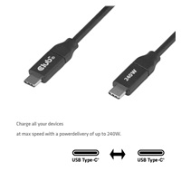 Club3D Kabel USB-C, 240W, 2m, černá, Data Blocker pro bezpečné nabíjení