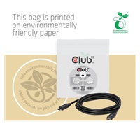 Club3D Kabel USB-C, 240W, 2m, černá, Data Blocker pro bezpečné nabíjení