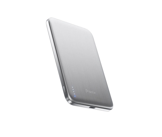 BMX SolidSafe™ Air Titanium 5K Qi2 Wireless Magnetic Power Bank, Silver