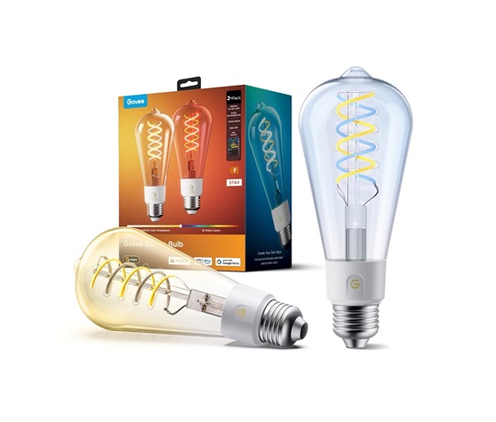 Govee Smart žárovka ST64 RGBWW 5W-40W 500lm E27 Long Life, Matter (2ks)