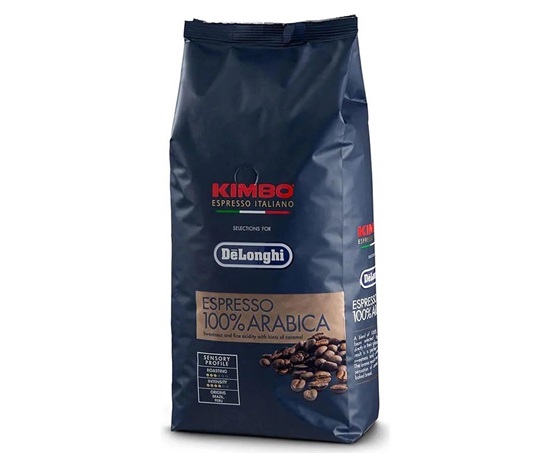 DeLonghi Kimbo Espresso 100% Arabica zrnková káva 1 kg, pro kávomaty, espresso, karamelové tóny