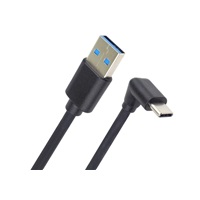 PremiumCord Kabel USB typ C/M zahnutý konektor 90° - USB 3.0 A/M, 50cm