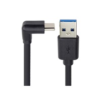 PremiumCord Kabel USB typ C/M zahnutý konektor 90° - USB 3.0 A/M, 2m