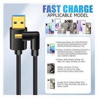 PremiumCord Kabel USB typ C/M zahnutý konektor 90° - USB 3.0 A/M, 2m