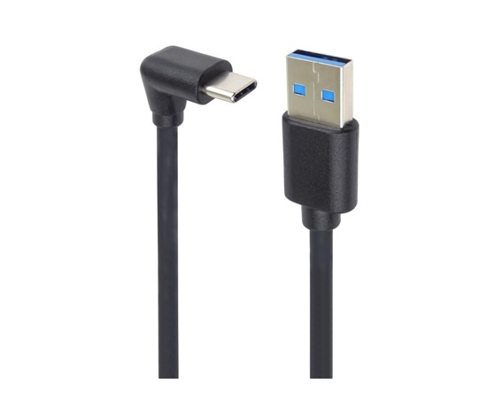 PremiumCord Kabel USB typ C/M zahnutý konektor 90° - USB 3.0 A/M, 3m