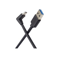 PremiumCord Kabel USB typ C/M zahnutý konektor 90° - USB 3.0 A/M, 3m