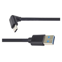 PremiumCord Kabel USB typ C/M zahnutý konektor 90° - USB 3.0 A/M, 3m