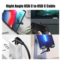 PremiumCord Kabel USB typ C/M zahnutý konektor 90° - USB 3.0 A/M, 3m