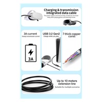 PremiumCord USB-C 3.2 Gen 2 repeater a prodlužovací kabel Male-Female, 10Gbps Aluminium 7m