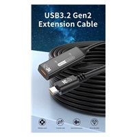 PremiumCord USB-C 3.2 Gen 2 repeater a prodlužovací kabel Male-Female, 10Gbps Aluminium 10m