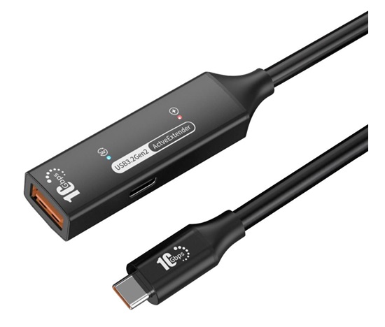 PremiumCord USB 3.2 Gen 2 repeater a prodlužovací kabel C-Male-A-Female, 10Gbps Aluminium 10m