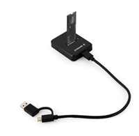 GEMBIRD dokovací stanice pro stolní počítače DD-U3M2, USB-C, M.2 SATA, NVMe SSD, černá