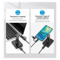 GEMBIRD dokovací stanice pro stolní počítače DD-U3M2, USB-C, M.2 SATA, NVMe SSD, černá
