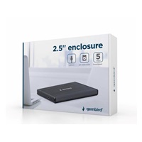 GEMBIRD externí box pro 2.5" zařízení, USB 3.0, broušený hliník, černá