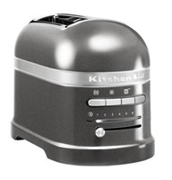 KitchenAid Artisan 5KMT2204EMS toustovač šedá, 2 topinky, auto senzor, 7 stupňů, bagel, rozmrazování