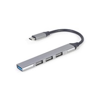 GEMBIRD hub, 4-port USB 3.2 (Gen 1), Type-C, stříbrná