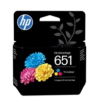 BAZAR - HP 651 Tri-color Original Ink Advantage Cartridge, C2P11AE (300 pages) - Poškozený obal (Komplet)