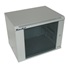 BAZAR - XtendLan 19" nástěnný rozvaděč 9U 600x450, nosnost 60 kg, skleněné kouřové dveře, svařovaný, šedý - poškozeno