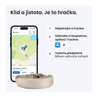Tractive CAT 6 Mini – chytrý GPS lokátor pro kočky a monitor zdraví s integrovaným obojkem - hnědý