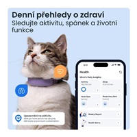 Tractive CAT 6 Mini – chytrý GPS lokátor pro kočky a monitor zdraví s integrovaným obojkem - levandulový