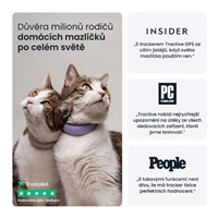 Tractive CAT 6 Mini – chytrý GPS lokátor pro kočky a monitor zdraví s integrovaným obojkem - levandulový