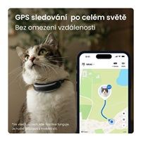 Tractive CAT 6 Mini – chytrý GPS lokátor pro kočky a monitor zdraví s integrovaným obojkem - černý