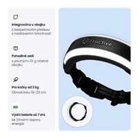 Tractive CAT 6 Mini – chytrý GPS lokátor pro kočky a monitor zdraví s integrovaným obojkem - černý