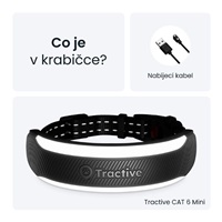 Tractive CAT 6 Mini – chytrý GPS lokátor pro kočky a monitor zdraví s integrovaným obojkem - černý