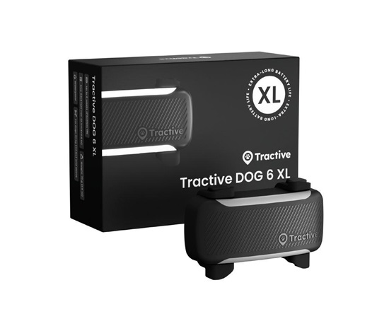 Tractive DOG 6 XL – Chytrý GPS lokátor pro psy se sledováním životních funkcí a zdravotními upozorněními, černý