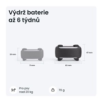 Tractive DOG 6 XL – Chytrý GPS lokátor pro psy se sledováním životních funkcí a zdravotními upozorněními, černý