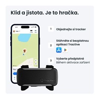 Tractive DOG 6 XL – Chytrý GPS lokátor pro psy se sledováním životních funkcí a zdravotními upozorněními, černý
