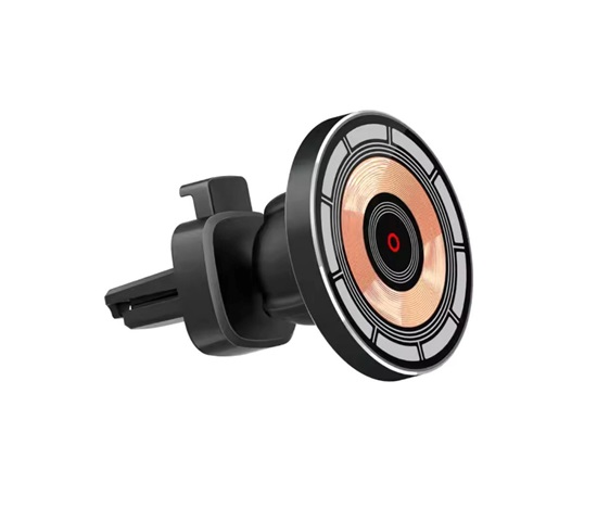 BAZAR - 1stCOOL bezdrátová QI nabíječka 15W, do auta, MagSafe, USB-C, černá, poškozený obal