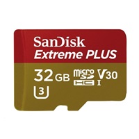 SanDisk MicroSDHC karta 32GB Extreme PLUS (R100/W90MB/s, UHS-I V30, Rescue Pro Deluxe) + adaptér