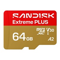 SanDisk MicroSDHC karta 64GB Extreme PLUS (R200/W90MB/s, UHS-I V30, Rescue Pro Deluxe) + adaptér