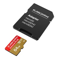 SanDisk MicroSDHC karta 64GB Extreme PLUS (R200/W90MB/s, UHS-I V30, Rescue Pro Deluxe) + adaptér