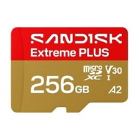 SanDisk MicroSDHC karta 256GB Extreme PLUS (R250/W170MB/s, UHS-I V30, Rescue Pro Deluxe) + adaptér