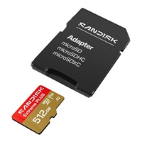 SanDisk MicroSDHC karta 512GB Extreme PLUS (R250/W1700MB/s, UHS-I V30, Rescue Pro Deluxe) + adaptér