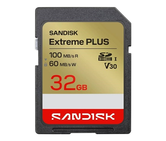 SanDisk SDXC karta 32GB Extreme PLUS (R100/W60 MB/s Class 10, UHS-I U3 V30)