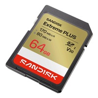 SanDisk SDXC karta 64GB Extreme PLUS (R170/W80 MB/s Class 10, UHS-I U3 V30)