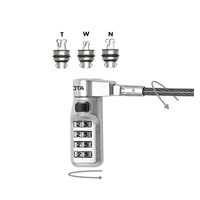 DICOTA Universal Security Cable Lock,3 Exchangeable heads fits all slots, combination