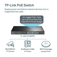 TP-Link CCTV Easy Smart switch TL-SG1218MPE v5.40 (P/N:1700000453) (16xGbE, 2xGbE/2xSFP combo, 16xPoE+, 250W)