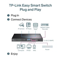 TP-Link CCTV Easy Smart switch TL-SG1218MPE v5.40 (P/N:1700000453) (16xGbE, 2xGbE/2xSFP combo, 16xPoE+, 250W)