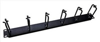 19" vyvazovací panel LEXI-Net 1U, celokovový, 6x úchyt 40x80mm, černý